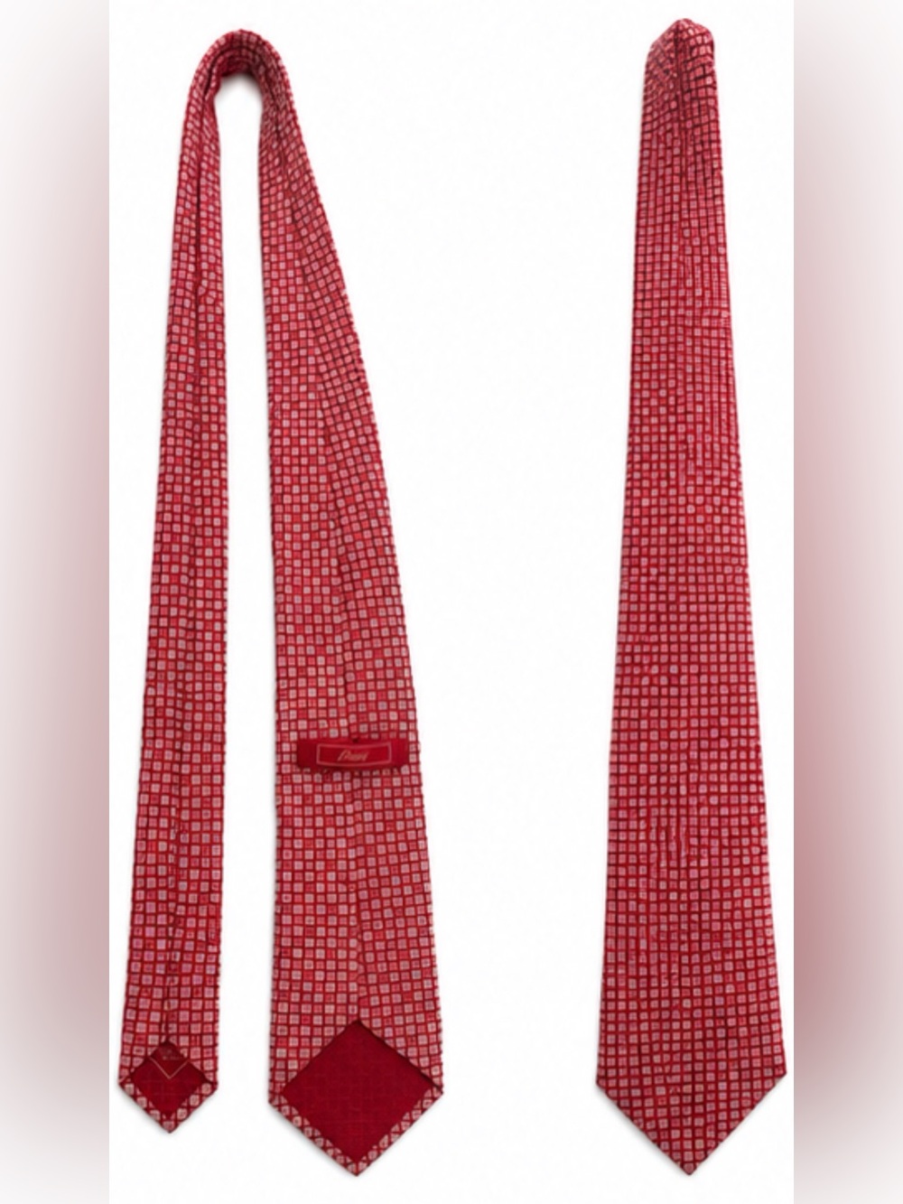 Brioni Red Patterned Men's Tie - Unbranded